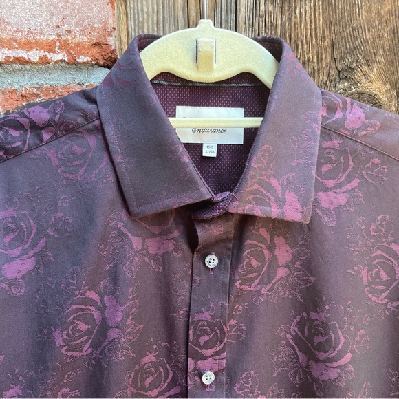 Ted Baker Black & Purple Rose Pattern Shirt 15.5 - Picture 3 of 10